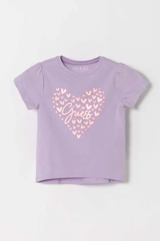 vijolična Otroška kratka majica Guess Dekliški