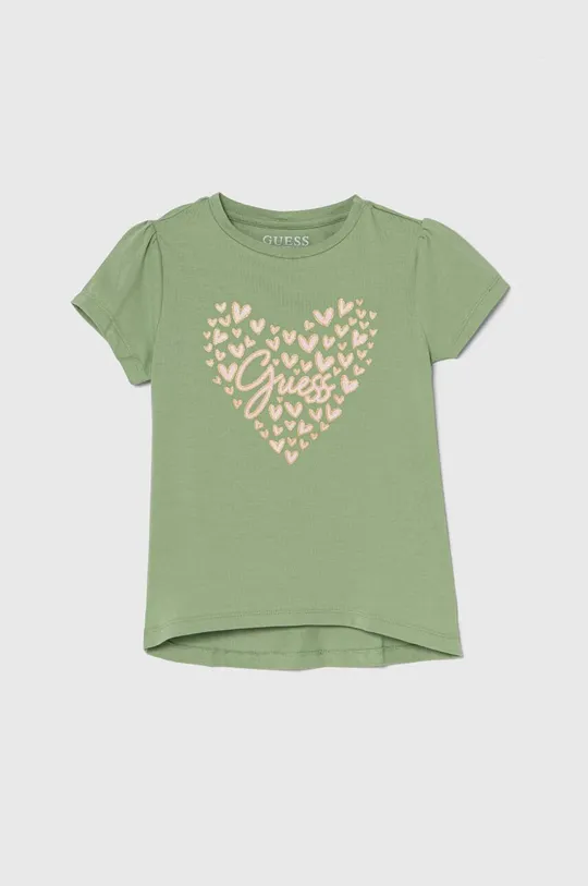 zielony Guess t-shirt dziecięcy Dziewczęcy