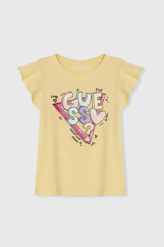 zlatna Dječja majica kratkih rukava Guess Za djevojčice