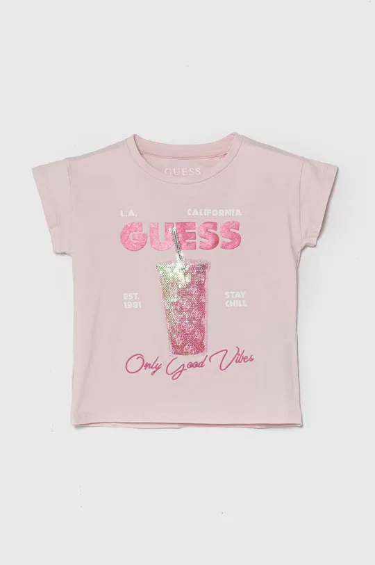 ružová Detské tričko Guess Dievčenský