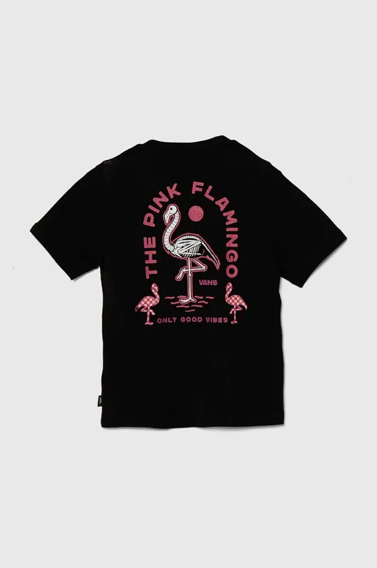 Дитяча бавовняна футболка Vans FLAMINGO SKELETON BFF чорний