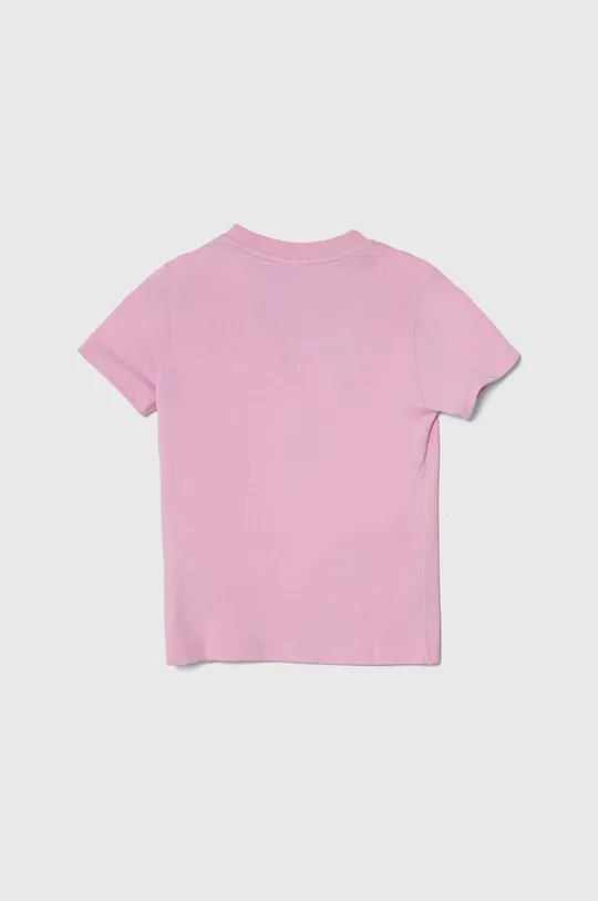 Dječja pamučna majica kratkih rukava Lacoste roza