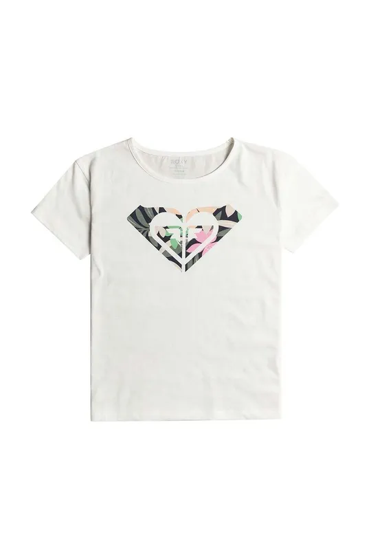 білий Дитяча бавовняна футболка Roxy DAY AND NIGHT Для дівчаток