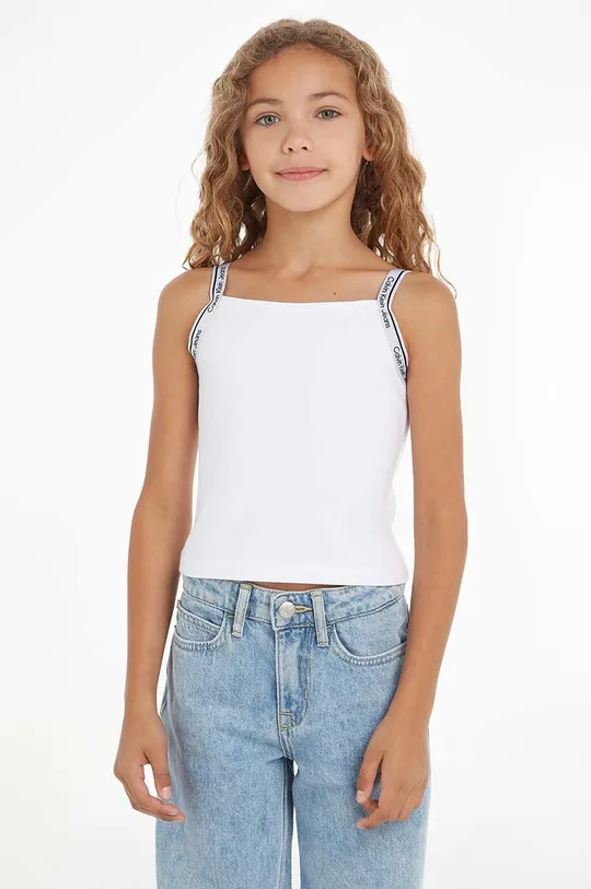 bela Otroški top Calvin Klein Jeans Dekliški