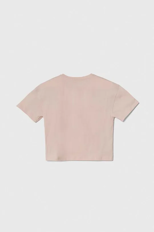 Dječja pamučna majica kratkih rukava Calvin Klein Jeans roza