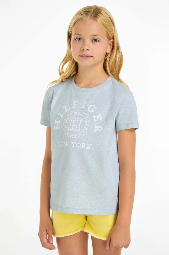 μπλε Παιδικό βαμβακερό μπλουζάκι Tommy Hilfiger Για κορίτσια