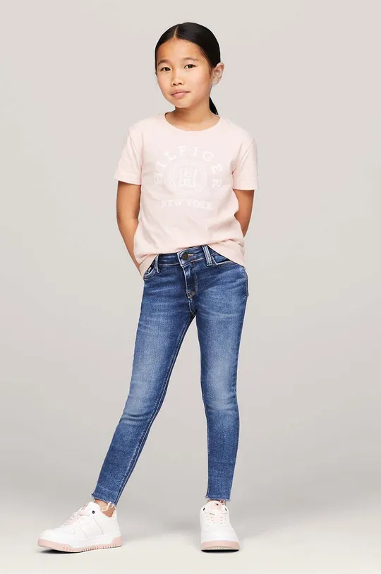 ροζ Παιδικό βαμβακερό μπλουζάκι Tommy Hilfiger