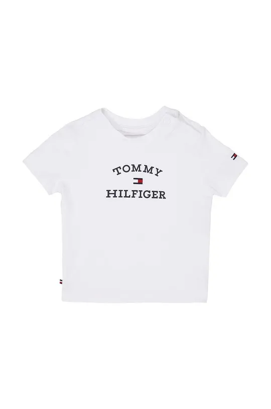 biały Tommy Hilfiger t-shirt niemowlęcy Dziewczęcy