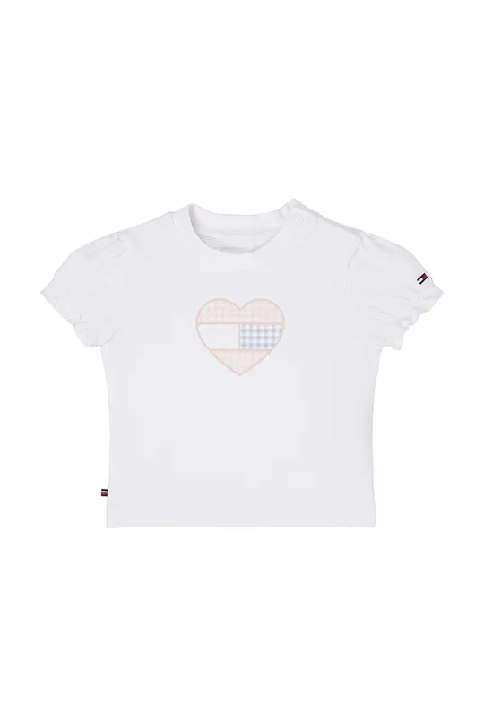 biały Tommy Hilfiger t-shirt niemowlęcy Dziewczęcy