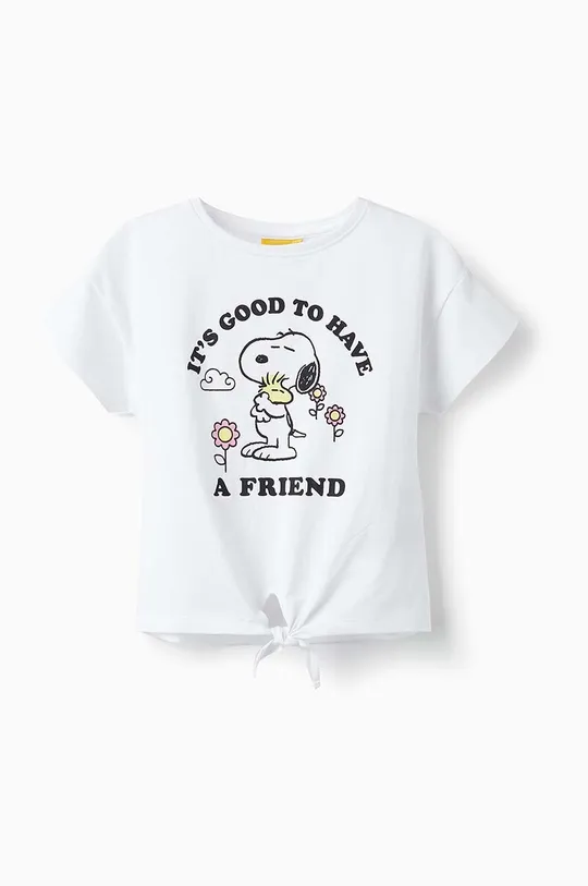 білий Дитяча бавовняна футболка zippy Для дівчаток