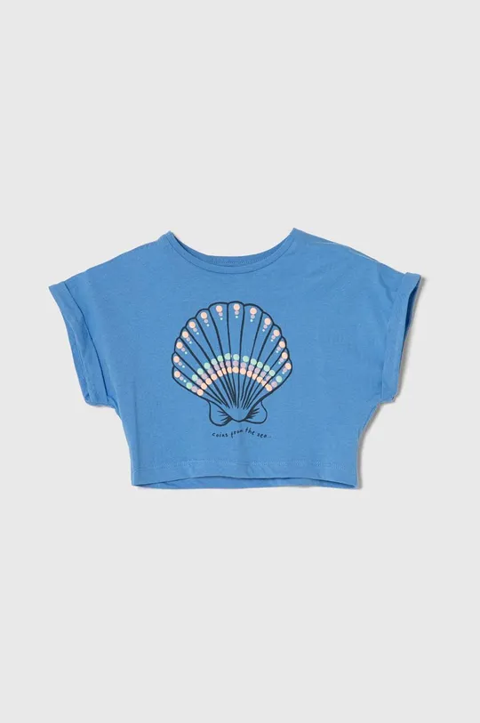 блакитний Дитяча бавовняна футболка zippy Для дівчаток