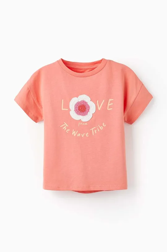 помаранчевий Дитяча бавовняна футболка zippy Для дівчаток