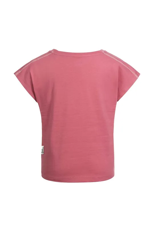 Παιδικό βαμβακερό μπλουζάκι Jack Wolfskin TAKE A BREAK ροζ