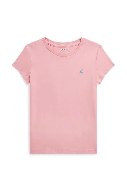 roza Dječja pamučna majica kratkih rukava Polo Ralph Lauren Za djevojčice