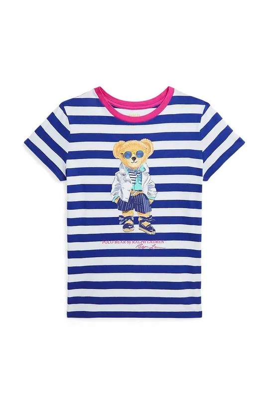 plava Dječja pamučna majica kratkih rukava Polo Ralph Lauren Za djevojčice