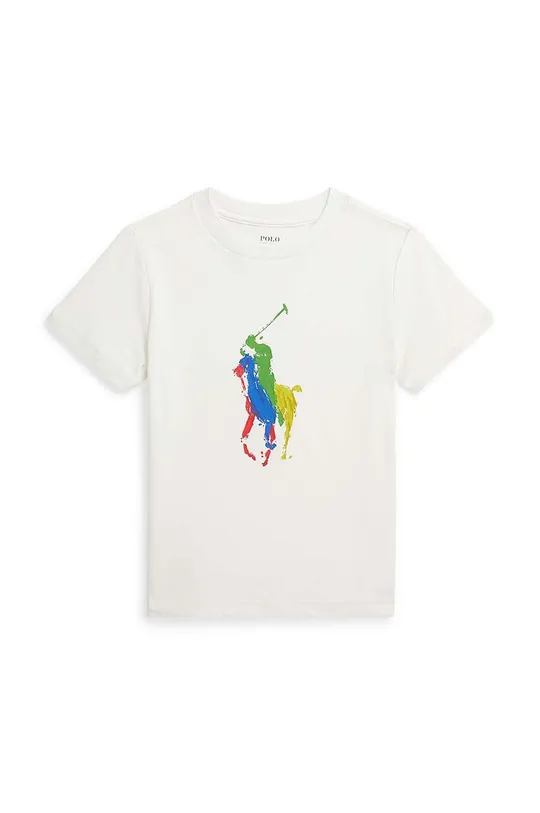 bijela Dječja pamučna majica kratkih rukava Polo Ralph Lauren Za dječake