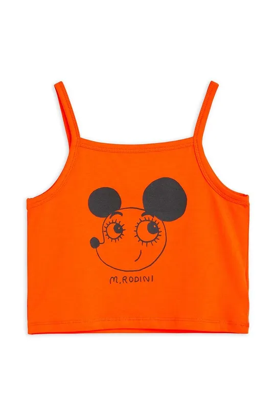 oranžna Otroška bombažna kratka majica Mini Rodini