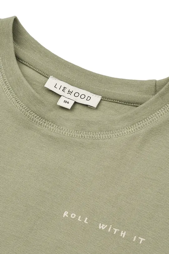 зелёный Детская хлопковая футболка Liewood Sixten Placement Shortsleeve T-shirt