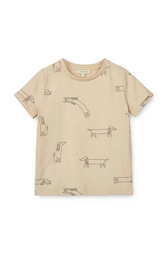 бежевый Детская хлопковая футболка Liewood Apia Baby Printed Shortsleeve T-shirt Детский