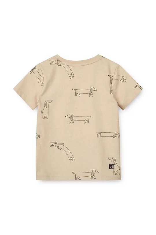 Liewood maglietta in cotone neonati Apia Baby Printed Shortsleeve T-shirt beige