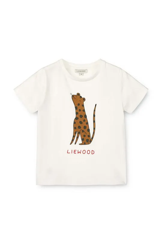 μπεζ Μωρό βαμβακερό μπλουζάκι Liewood Apia Baby Placement Shortsleeve T-shirt Παιδικά
