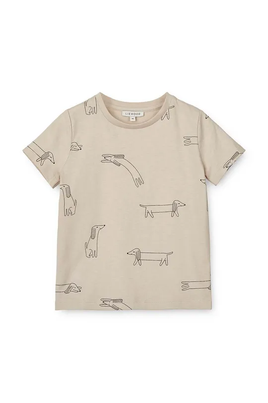бежевый Детская хлопковая футболка Liewood Apia Printed Shortsleeve T-shirt Детский