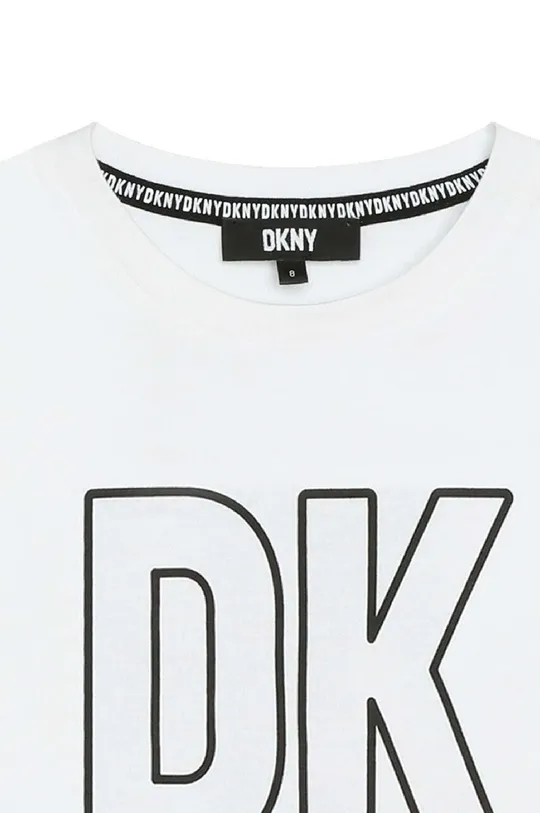 Дитяча бавовняна футболка Dkny білий
