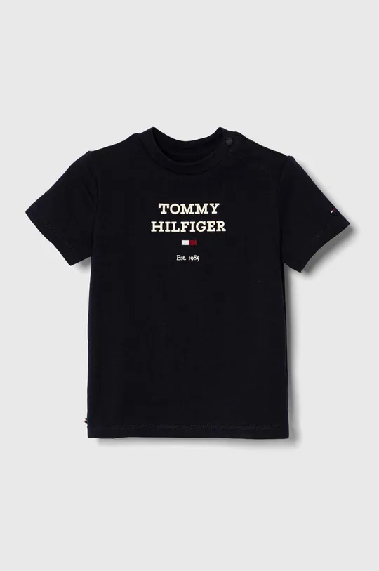 granatowy Tommy Hilfiger t-shirt niemowlęcy Dziecięcy
