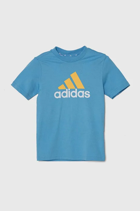 plava Dječja pamučna majica kratkih rukava adidas Dječji
