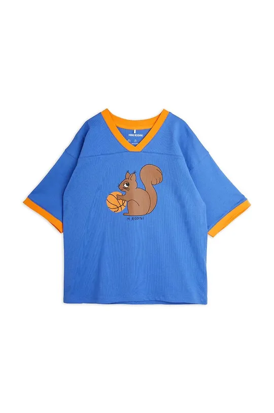 Παιδικό βαμβακερό μπλουζάκι Mini Rodini Squirrel μπλε