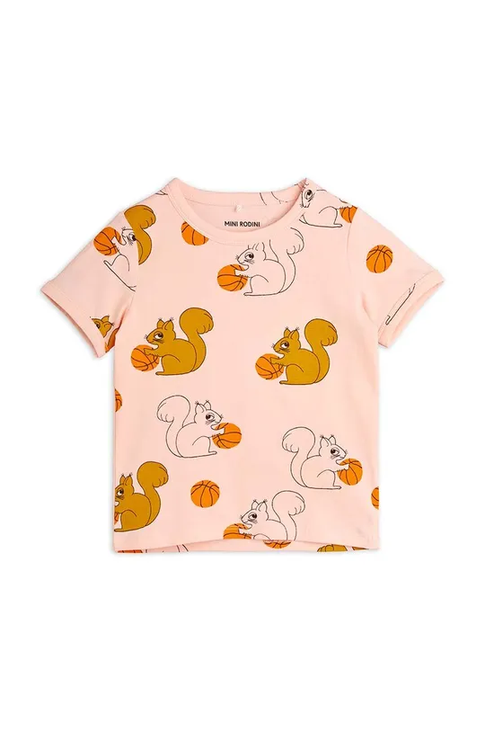 różowy Mini Rodini t-shirt dziecięcy Squirrel Dziecięcy