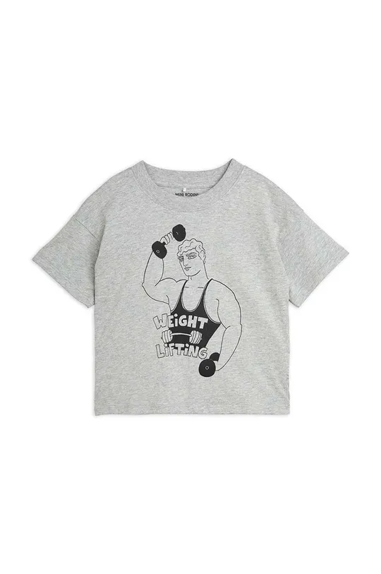 szary Mini Rodini t-shirt bawełniany dziecięcy Weight lifting Dziecięcy
