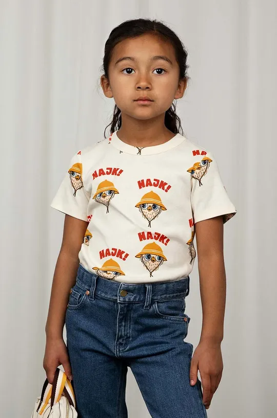 bela Otroška bombažna kratka majica Mini Rodini Otroški