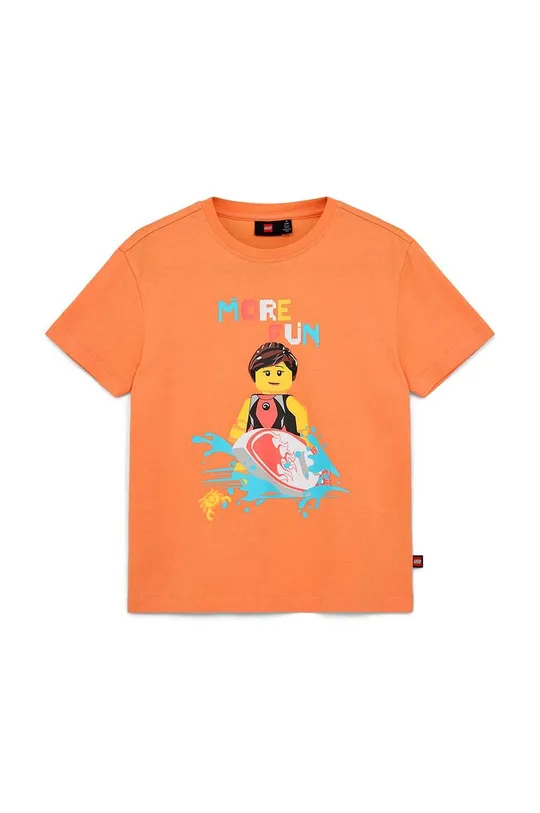 pomarańczowy Lego t-shirt bawełniany dziecięcy Dziecięcy