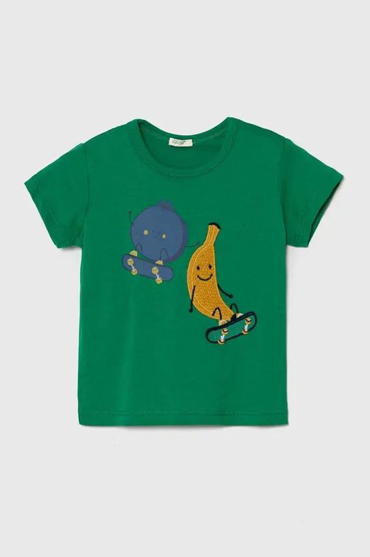 зелений Бавовняна футболка для немовлят United Colors of Benetton Дитячий