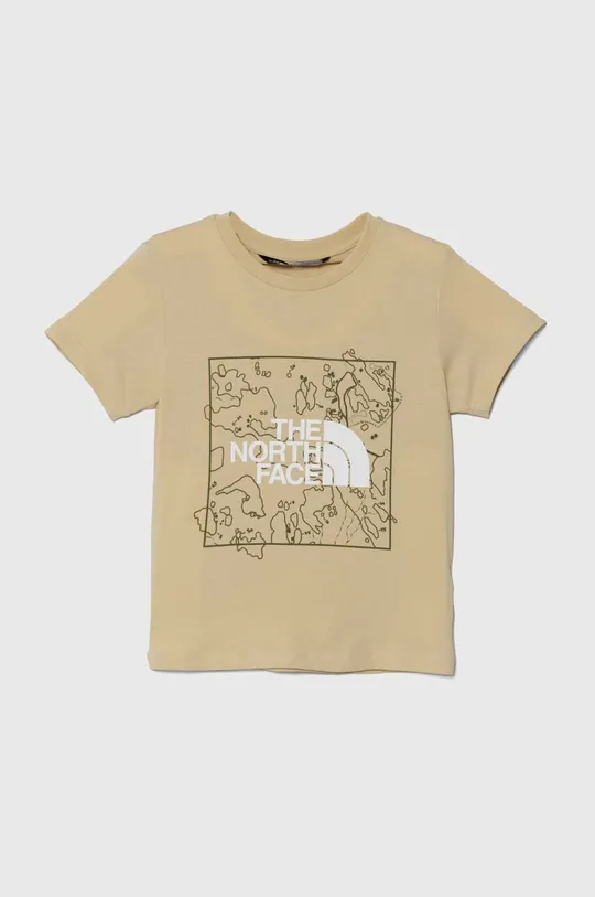 бежевий Дитяча бавовняна футболка The North Face NEW GRAPHIC TEE Дитячий