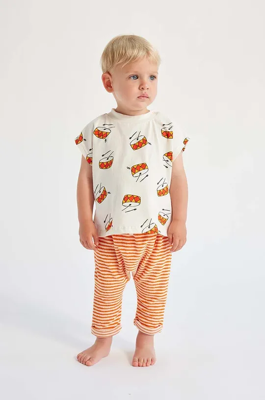 beżowy Bobo Choses t-shirt bawełniany niemowlęcy
