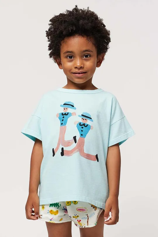 блакитний Дитяча бавовняна футболка Bobo Choses Дитячий