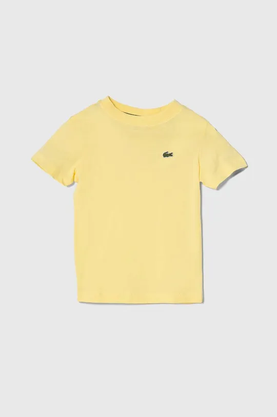 žltá Detské bavlnené tričko Lacoste Detský
