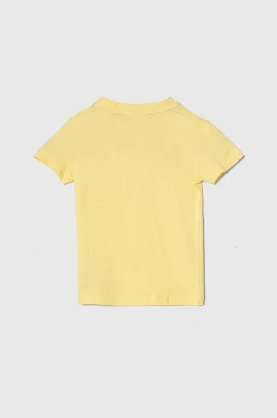 Dječja pamučna majica kratkih rukava Lacoste zlatna