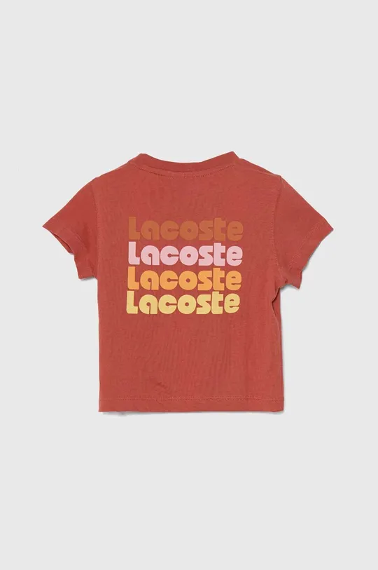 Otroška bombažna kratka majica Lacoste bordo