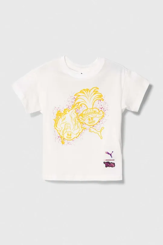 bijela Dječja pamučna majica kratkih rukava Puma PUMA X TROLLS Graphic Tee Dječji