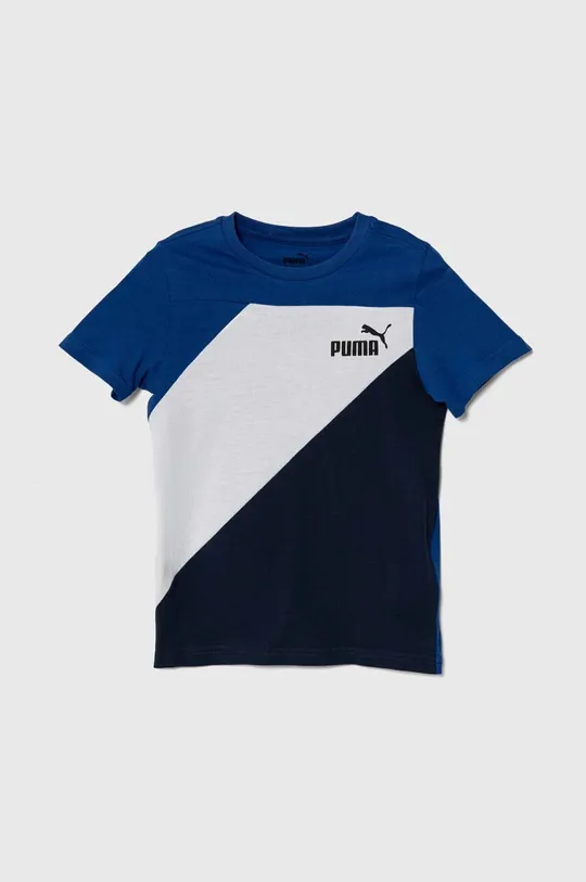 тёмно-синий Детская хлопковая футболка Puma PUMA POWER B Детский