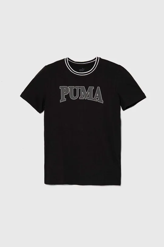 czarny Puma t-shirt bawełniany dziecięcy PUMA SQUAD B Dziecięcy