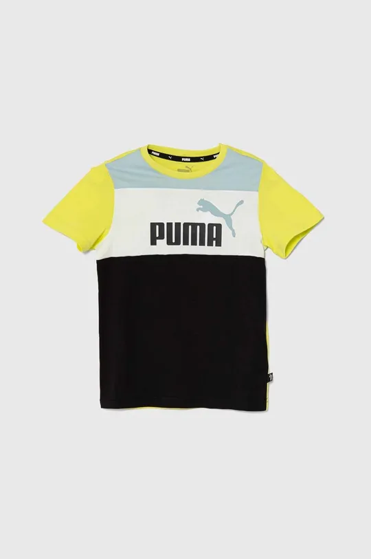 zelena Otroška bombažna kratka majica Puma ESS BLOCK B Otroški