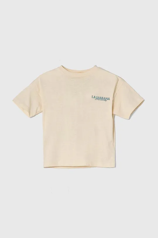 zippy t-shirt bawełniany dziecięcy beżowy