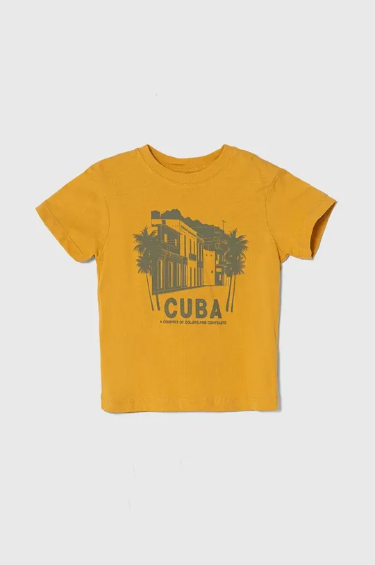 rumena Otroška bombažna kratka majica zippy Otroški