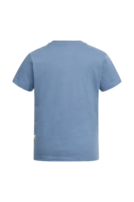Otroška bombažna kratka majica Jack Wolfskin MORE HUGS modra