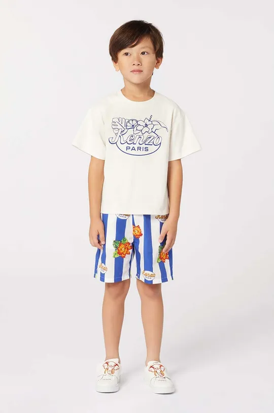 bež Otroška bombažna kratka majica Kenzo Kids Otroški
