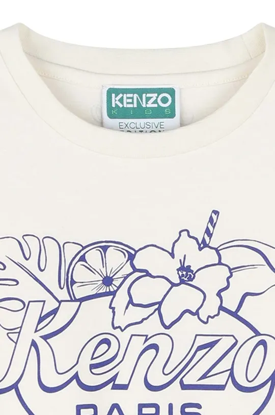 μπεζ Παιδικό βαμβακερό μπλουζάκι Kenzo Kids